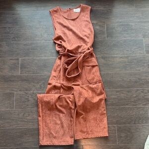 Anthropologie Terracotta Sleeveless Jumpsuit